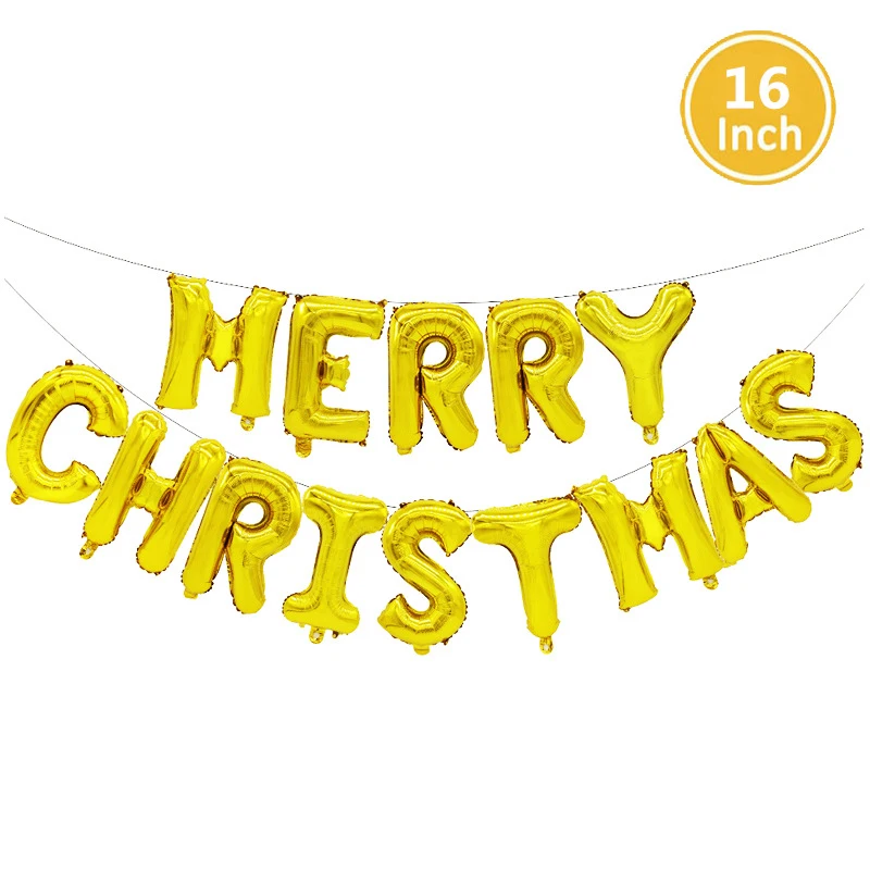 Christmas Gold 16 дюймов веселые рождественские воздушные шары из фольги с буквами счастливые новогодние вечерние украшения алфавит воздушные алюминиевые шары Набор принадлежностей - Цвет: Christmas Gold