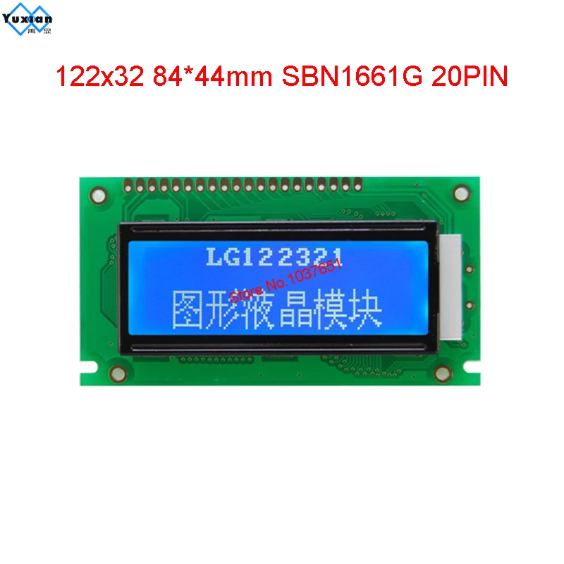 Модуль ЖК дисплея 12232 122*32 графика синего цвета SBN1661G LG122321 совместимый с 20pin PG12232L| |