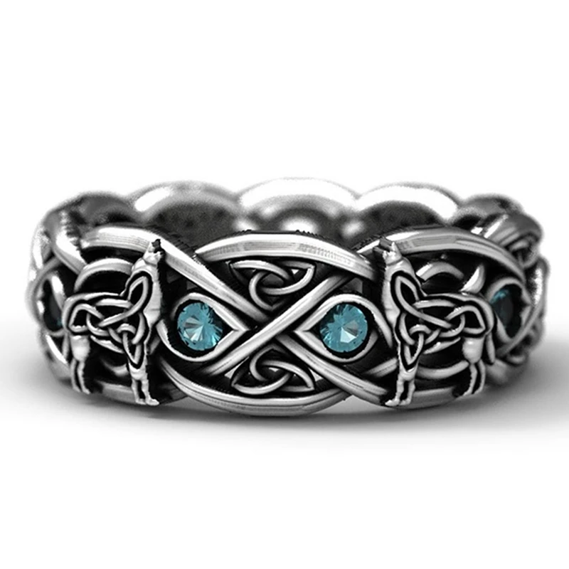Скандинавские мифологические кольца для защиты гигантского волка, тотемные кольца с волком, властный ночной клуб, готическое панк кольцо для мужчин, ретро мужское кольцо, размеры 6-13