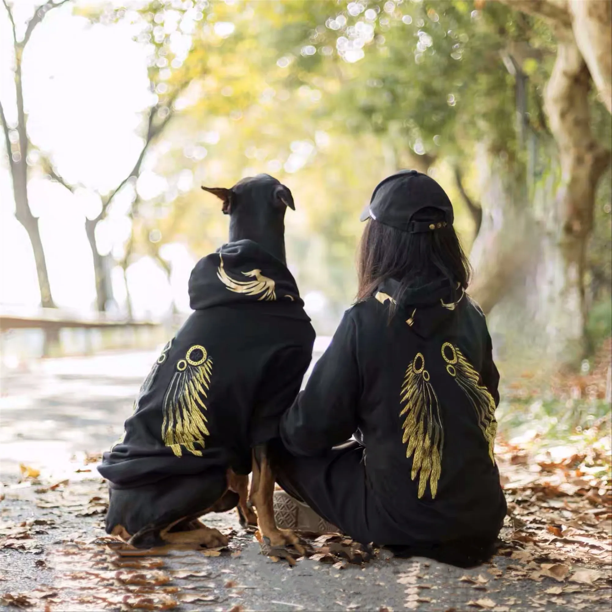 Fashion Dog Clothes Winter Warm Pet Wing Hoodie For Medium Large Dogs Doberman Husky French Bulldog Corgi Jacket Coat TLC24 | Дом и сад