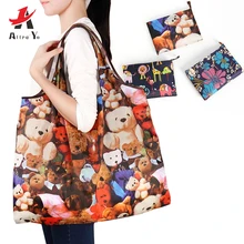 Attra-Yo Новая модная Складная хозяйственная сумка Экологичные многоразовые портативные сумки на одно плечо дорожные сумки для продуктов