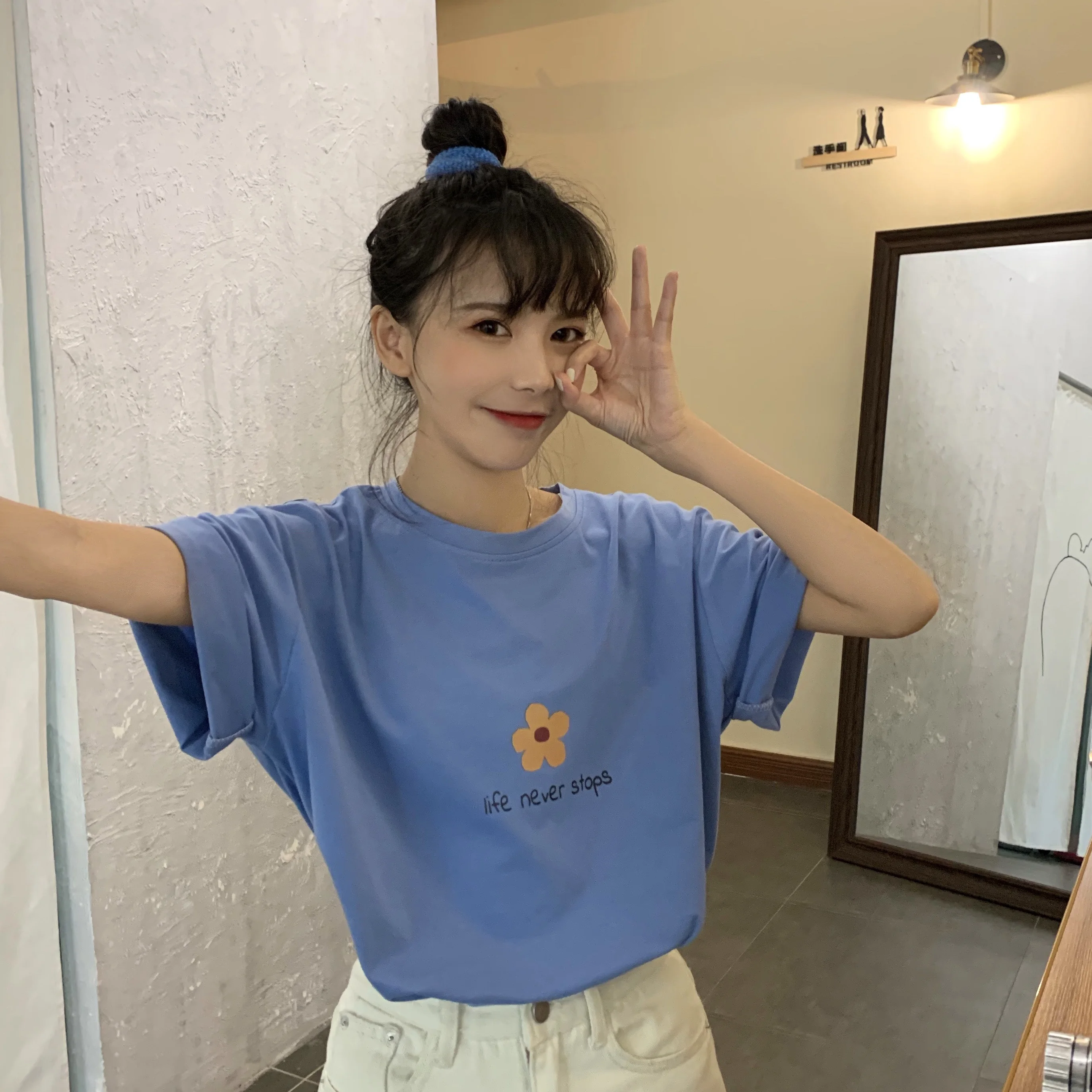 

New Fashion Choose Joy Letters Floral Print T-Shirt for Women Female Casual O-Neck Half Sleeve T-Shirt Women Tops Plus Size