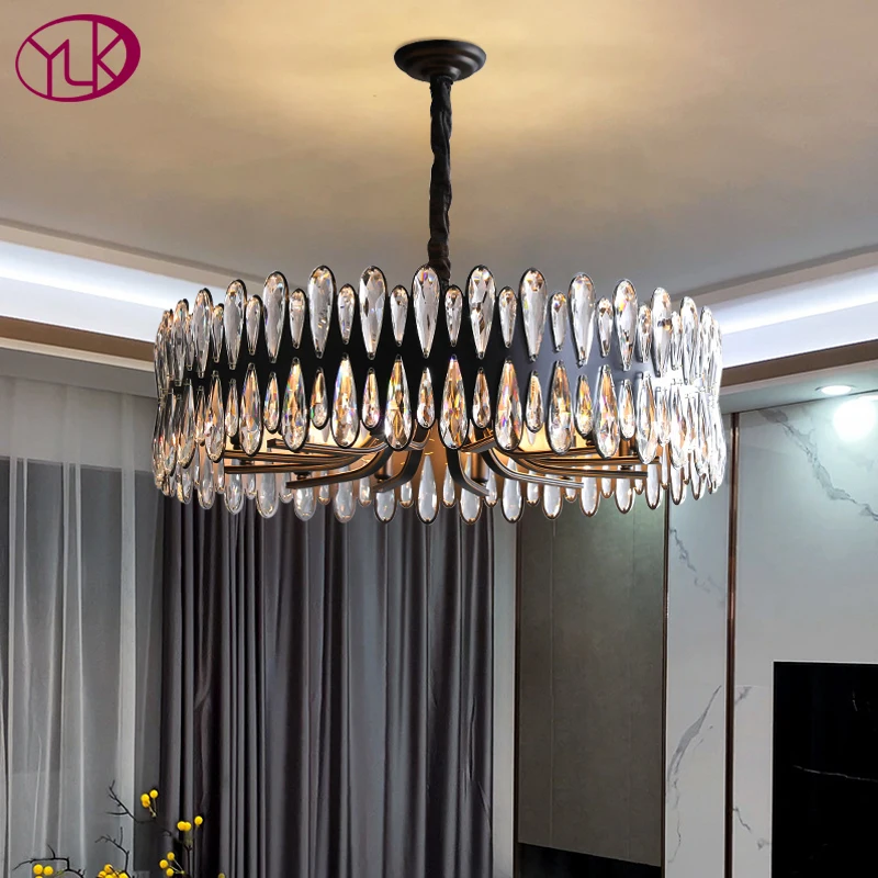 Modern black chandelier for living room luxury home decor hanging light ...