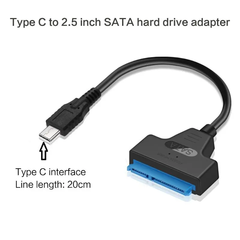 Type C to SATA OOTDTY USB 3,0/2,0/type C до 2,5 дюймов SATA жесткий диск адаптер конвертер кабель для 2,5 ''HDD/SSD - Цвет: Type C to SATA