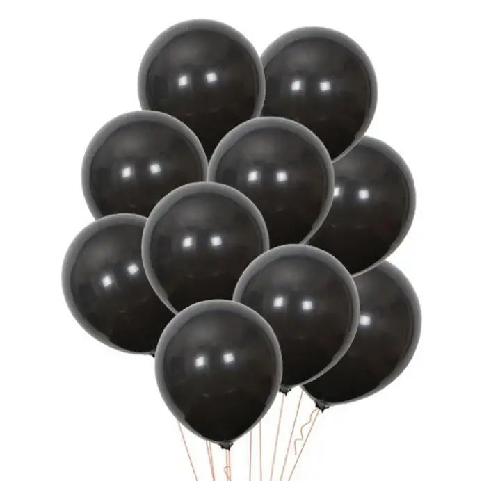 20 шт металлик синий смешанный черный мрамор Агат латексный гелиевый шарик для дня рождения вечерние украшения взрослый Свадебный шар поставки - Цвет: 10pcs 10inch black