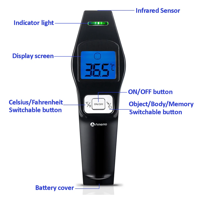 Baby Forehead Thermometer Infrared Digital LCD Non-Contact Adult Children Fever IR Body Measurement CE FDA