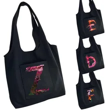 Tote Bag Canvas Bag Women's Shopper Bag Korean Wave Side Pocket Printed Grocery Storage Bag Portable Messenger Bags for Women