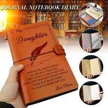 Выгравированная кожаная книга для записей, блокнот дневник для моей дочери лицо вызовы любовь Мон записная книжка с гравировкой дневник 20x12 см
