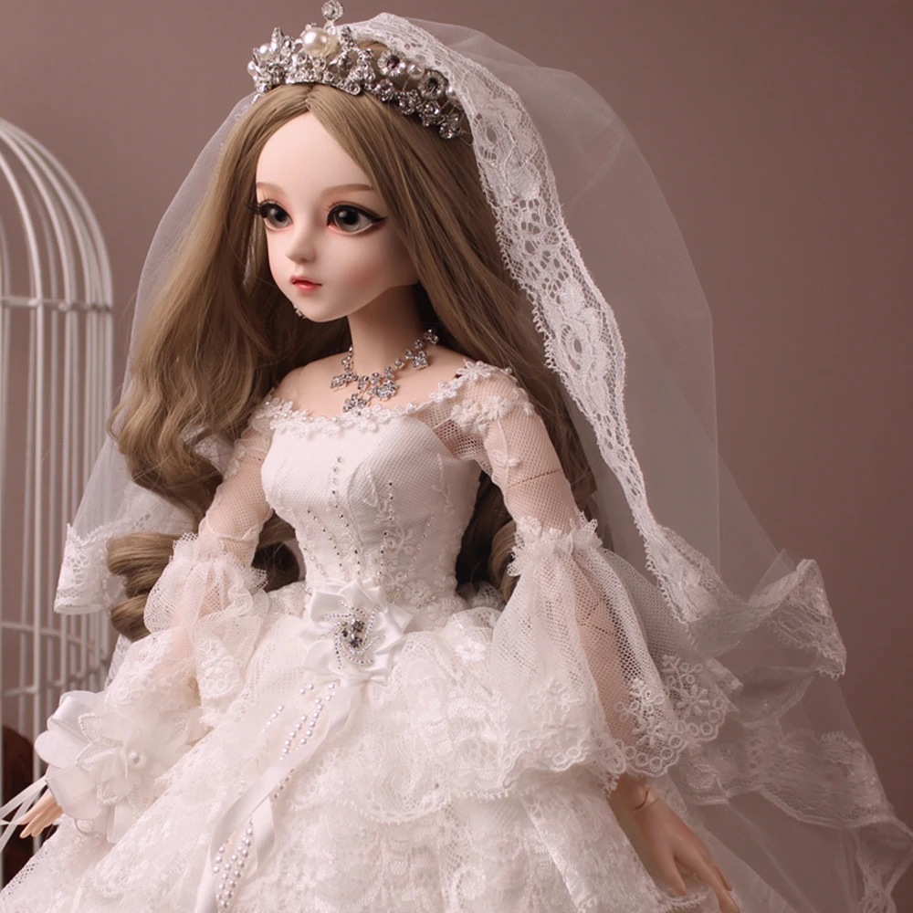 EVA BJD 1/3, BJD невесты, кукла, Дамская белая ручная работа, макияж 24 дюйма, 60 см+ стеклянные глаза+ аксессуары, парики, одежда, обувь, свадебный подарок