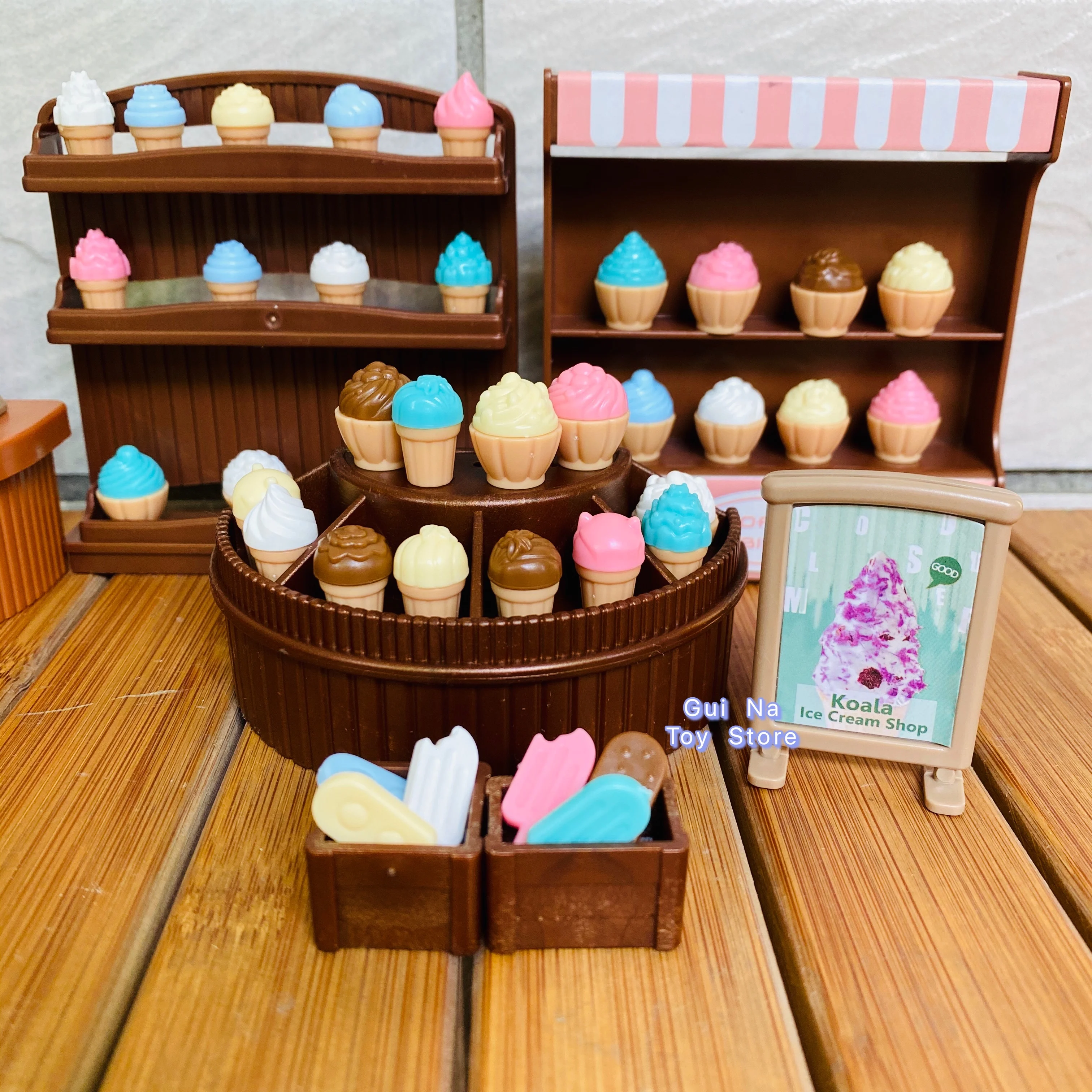 1/12 Forest Rabbit Animal Family Icecreamshop Set Toy Miniature Dollhouse Furniture Accessories Birthday Gift Toys For Girls 5