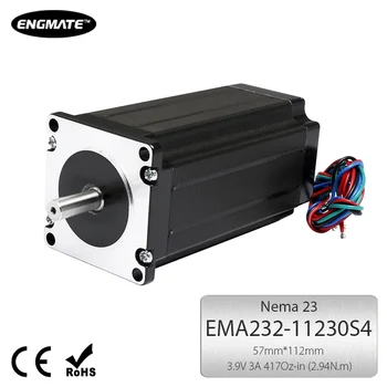 

ENGMATE EMA232-11230S4 Stepper Motor 2.94N.m 1.8Degree 4 Leads 112mm