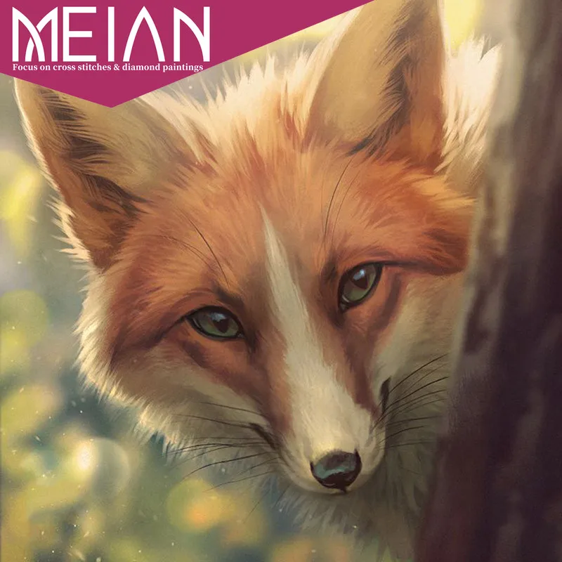 2020 Meian Fox полное квадратное сверло 5D DIY Алмазная картина Милая лиса вышивка