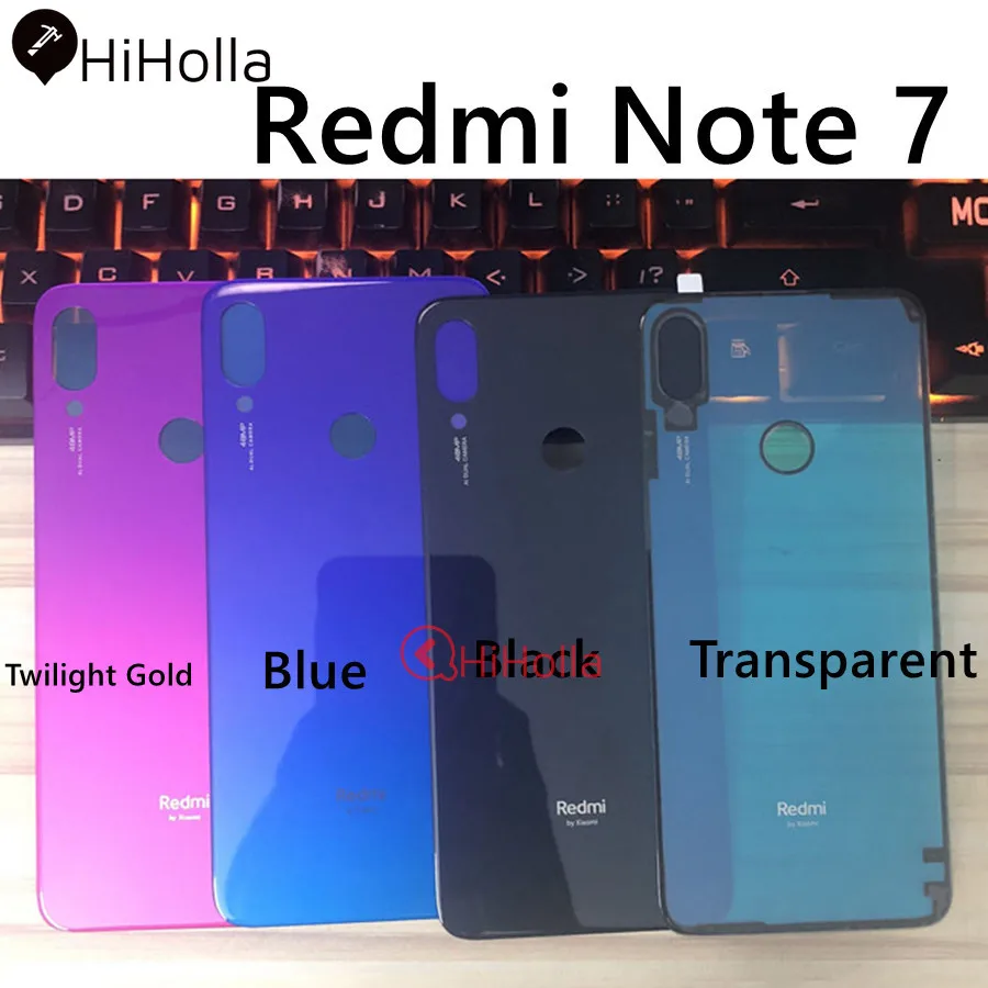 Для Xiaomi Redmi Note 7 задняя крышка батарейного отсека задняя дверь Корпус чехол Redmi Note 7 Pro Крышка батарейного отсека Note7 Замена задней панели