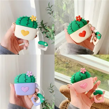 

New Style Cute Case for Airpods Pro Cover for Apple Bluetooth Earphone Cover Storage Soft Silicone Creative Cactus Case