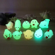 Glow KawaiiToys Cute Animal Antistress Decompression Mochi Toy Soft Sticky Squishi Stress Relief Toys Funny Gift toys