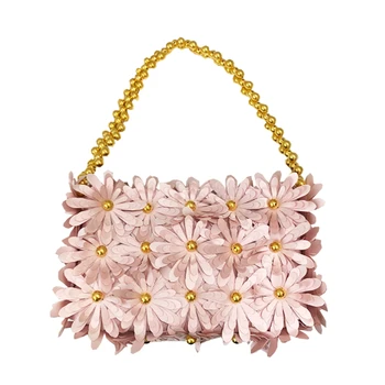 

Elegant Purple Flowers Women Fashion Purses and Handbags Leather Casual Tote Bag 2020 Ins Female Party Clutch Bag Designer Bags