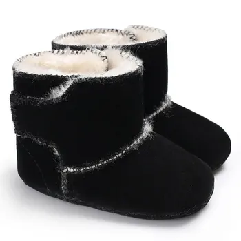 

C-386 Cute Soft Sole Baby Moccasins PU Leather Child Shoes Comfortable Bootie Winter Warm Infant Toddler Crib Shoes