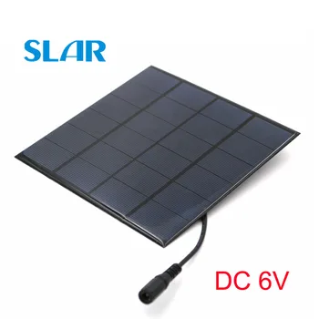 

Solar Panel 6V 2/3/4.5/6/10W Mono Solar Cell Module DC 5.5*2.1 plug Portable Transparent Laminated 3.7V 18650 Battery Connector