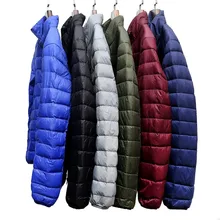 

Men Winter Coat Fashion Stand collar 90% White Duck Down Jackets Ultralight Down Coat Portable Slim Down Parka Plus Size 4XL 5XL