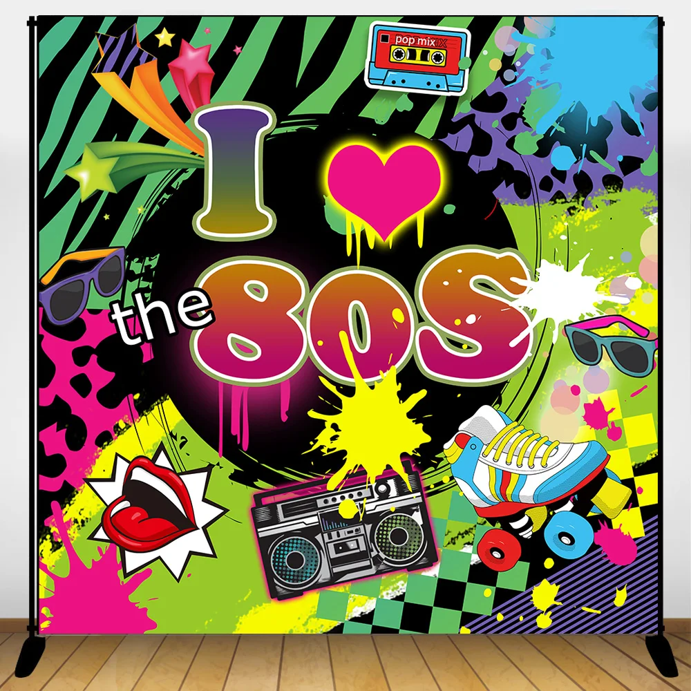 Hip Hop 80 S Backdrop I Love 80s Background Graffiti Wall Photography Background Adult Birthday Back To 80s Party Retro Style Background Aliexpress