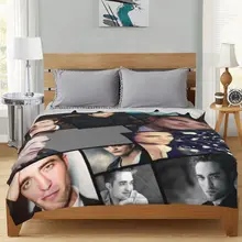 

DIY Personalized Photo Robert Pattinson Printed Blanket Comfortable Soft Coral Fleece Blanket Winter Sheet Bed Cover