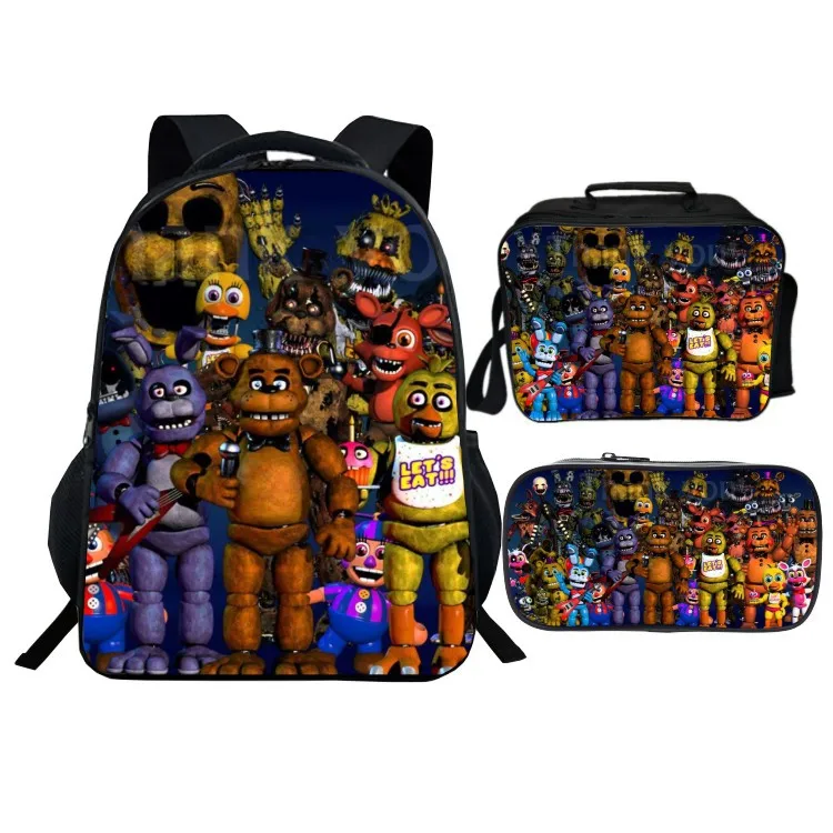 3 шт. набор FNAT Five Night At Freddy Косплей Рюкзак Студенческая школьная сумка на плечо Чехол-Карандаш сумка для ноутбука рюкзак для путешествий