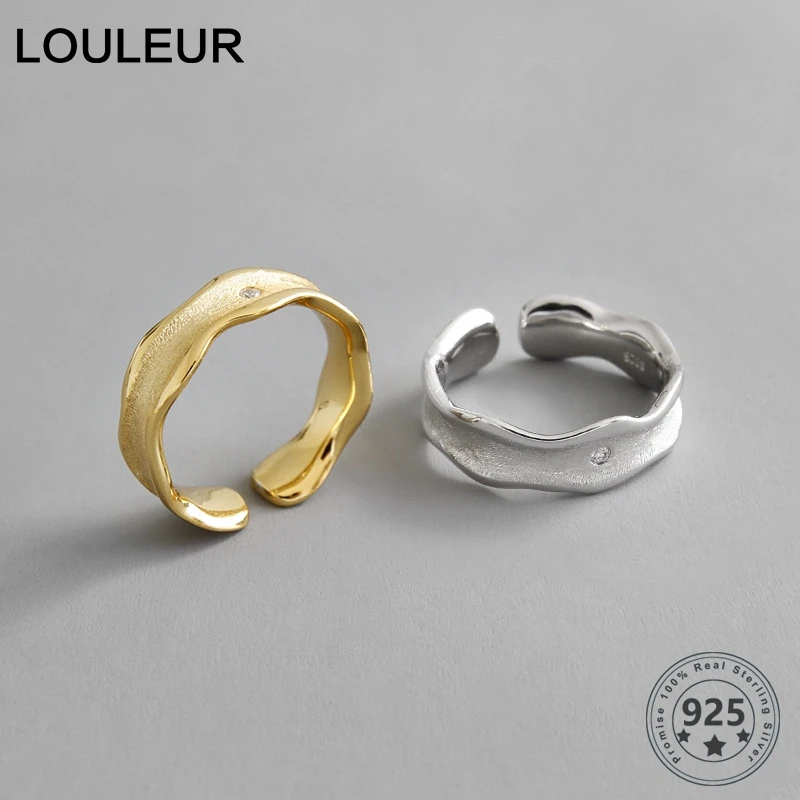 Женское кольцо из стерлингового серебра 925 пробы с цирконием LouLeur открытое