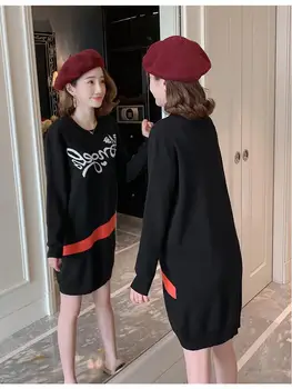 

Maternity Sweater Dresses Pregnancy Clothes Pregnant Women Shirts Coat Nursing Dress Fashion 3 D Printing Breastfeeding Clothing