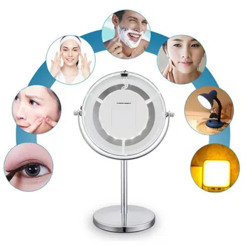 

5X Magnification Facial Makeup Cosmetic Mirror Round LED Light Makeup Mirror 2018 NEW SELLING