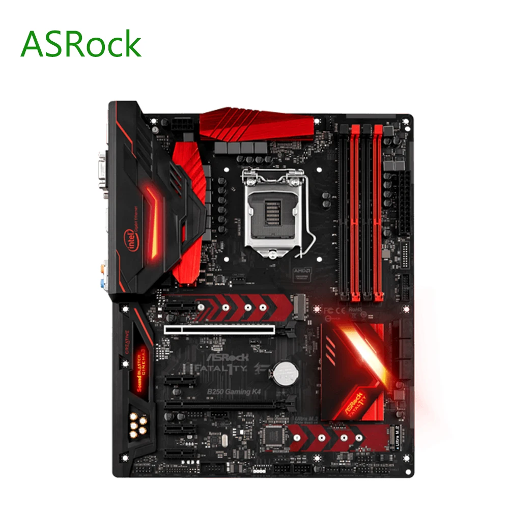 Материнская плата ASRock B250 Gaming K4 оригинальная материнская LGA1151 DDR4 SATA3 USB3.0 поддержка