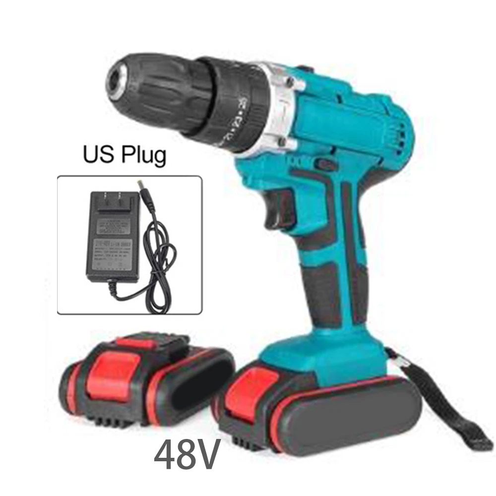 

48V 28NmNM 2Speed Cordless Electric Drill Wrench Spanner ABS W/13000mah Battery