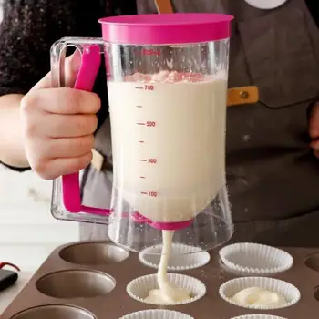 

Rose Red Cream Speratator Measuring Cup Batter Flour Paste Dispenser For Cupcakes Pancakes Cookie Cake Muffins Baking Tools
