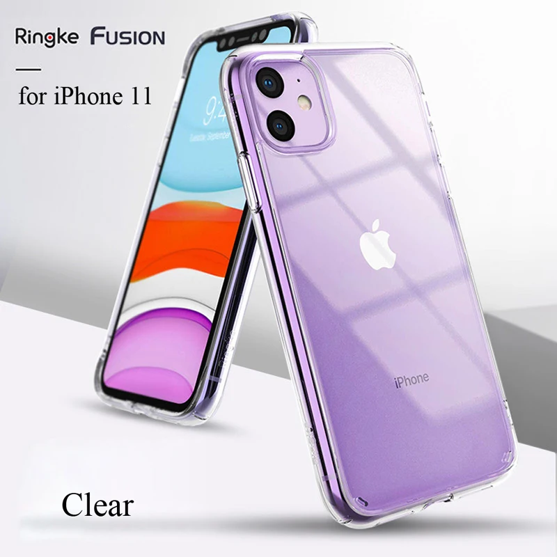 Ringke чехол Fusion для iPhone 11, прозрачный чехол из поликарбоната и мягкий чехол из ТПУ в стиле милитари, чехол для iPhone - Цвет: Clear