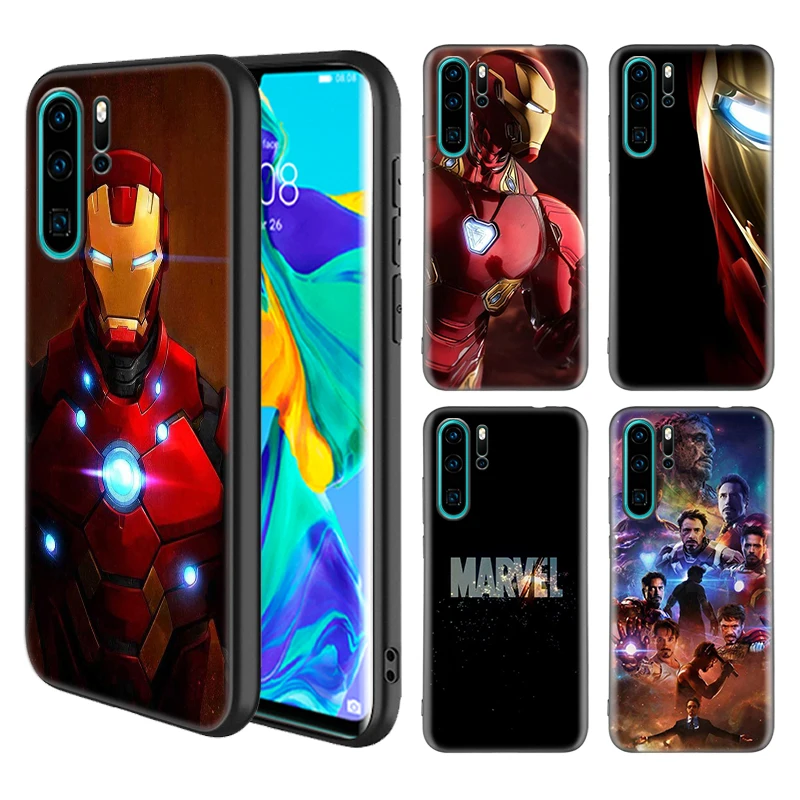 

Marvel Iron Man Case for Huawei P20 Lite P30 P10 P9 Pro P Smart Plus 2019 Z Phone Fundas Capa Black Silicone Covers