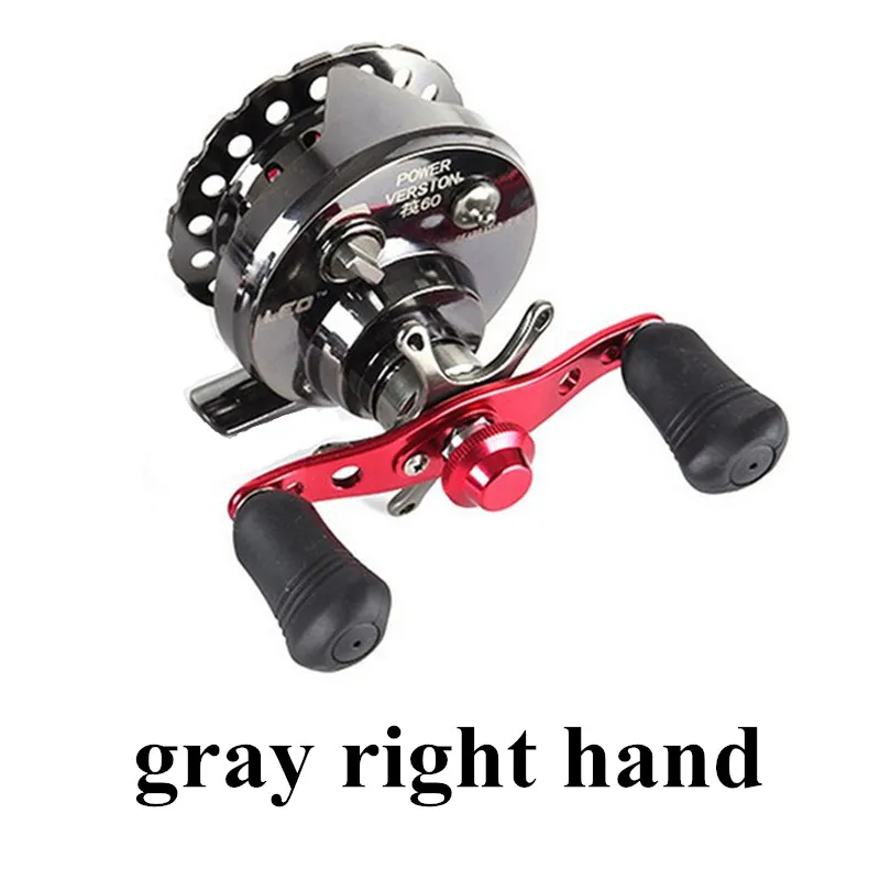 gray right hand Aluminum Alloy Spool 60 Left/Right Hand Raft Reel Ice Fishing Reel Fly Reel Aluminum Alloy Spool Drop Shipping - Цвет: gray right hand