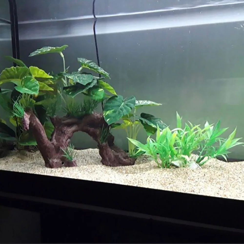 Saim 5 pcs Acuario Artificial de plástico Plantas de Ornamento Fish Tank Decoración 
