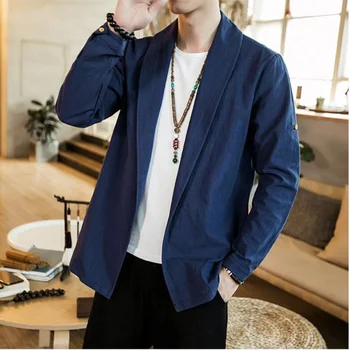 

2019 Sinicism High quality cotton linen Casual jacket/Casual Blazer Man New Linen coat Jacket Autumn Slim Elegant Thin Single