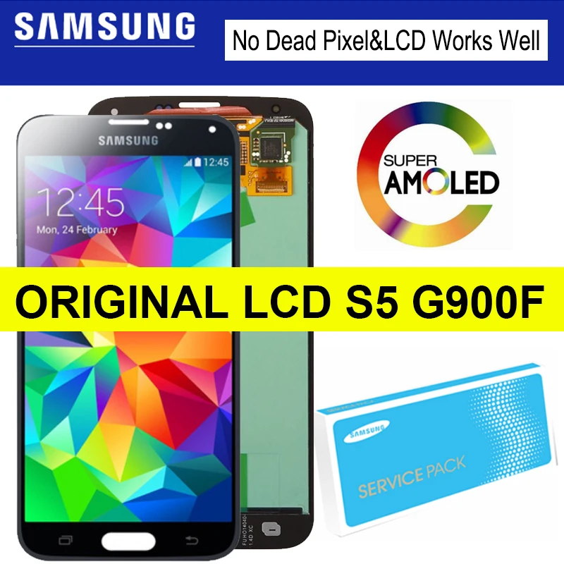 

100% Original 5.1'' AMOLED Replacement for samsung Galaxy S5 G900F G900H LCD Display Touch Screen Digitizer Assembly