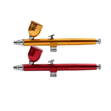 Новинка 0,3 ММ Аэрограф инструмент двойного действия гравитационная подача спрей Аэрограф для дизайна ногтей краски татуировки инструмент с гаечным ключом соломы