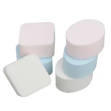 6 PCS/Box Stereoscopic Powder Puff Suits for Dry-Wet Dual-Use Cosmetic Eggs and Square Round Cotton With Box