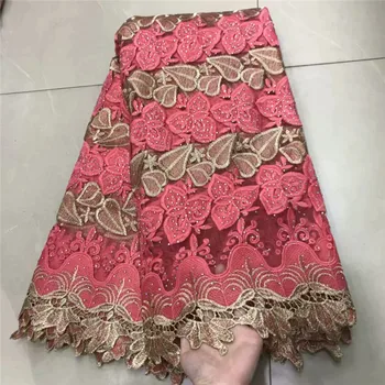 

High class mesh material French lace embroidery African net lace fabric for wedding dress ZQN240(5yards/lot)