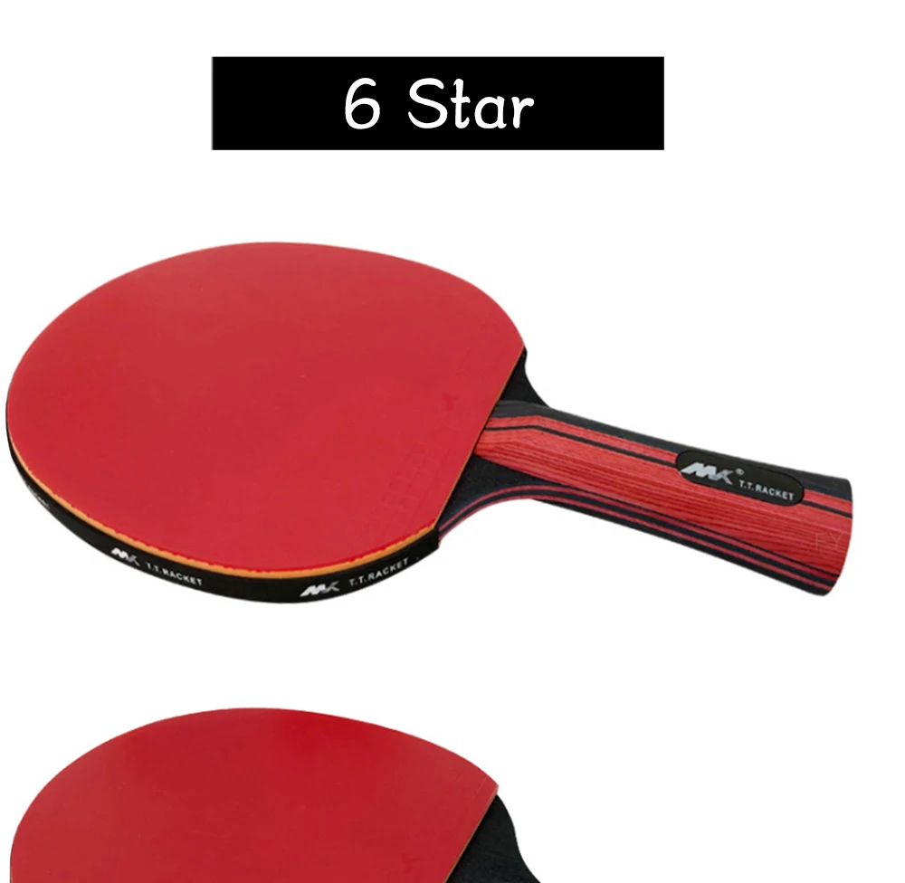 2Pcs/Lot Table Tennis Bat Racket Good Control Long Short Handle Ping Pong  Paddle Racket Set With Bag