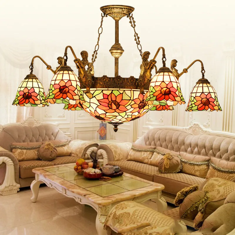 turkish lamp style chandelier light Room Lamps Dining for home Indoor Lighting Fixture Multicolored Glass Chandelier | Освещение