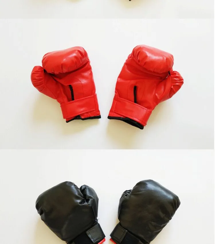 Детские Боксерские Перчатки для фитнеса, мужские и женские перчатки для выступлений, Боксерские перчатки для детского сада, красновато-Черная защитная одежда