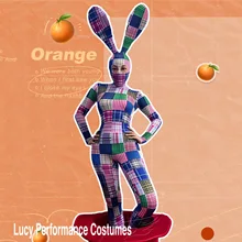 Джазовый костюм для рождественской вечеринки DS сексуальный стрейчевый комбинезон цветочный костюм кролика Женская рейв одежда сценический наряд Одежда для шоу