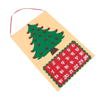 

1 Set Christmas Tree Advent Calendar Felt Countdown Calendar Hanging Ornament