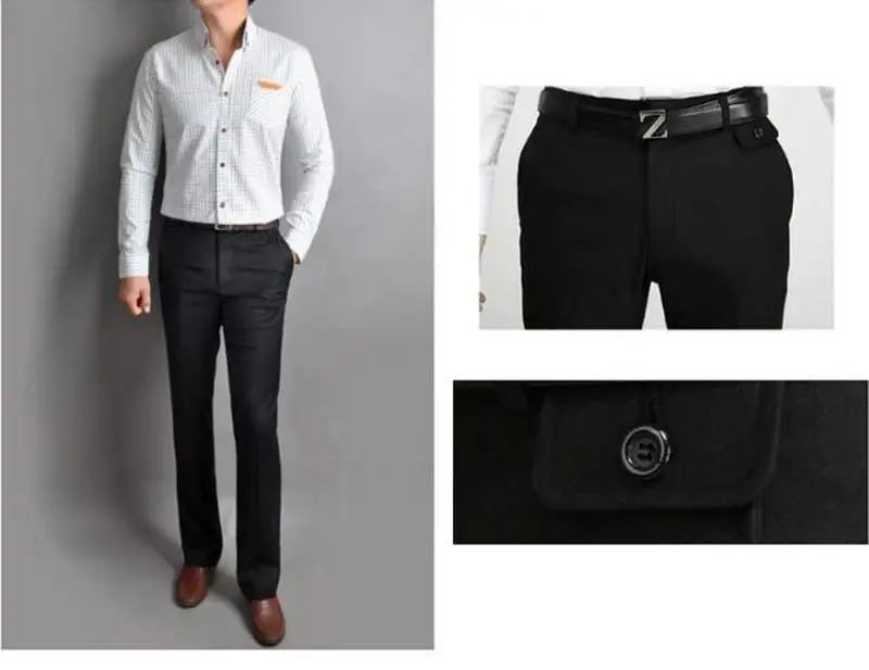 Summer men's trousers thin business Casual pants High quality Anti wrinkle smooth dress wash wear for men suit pants Loose