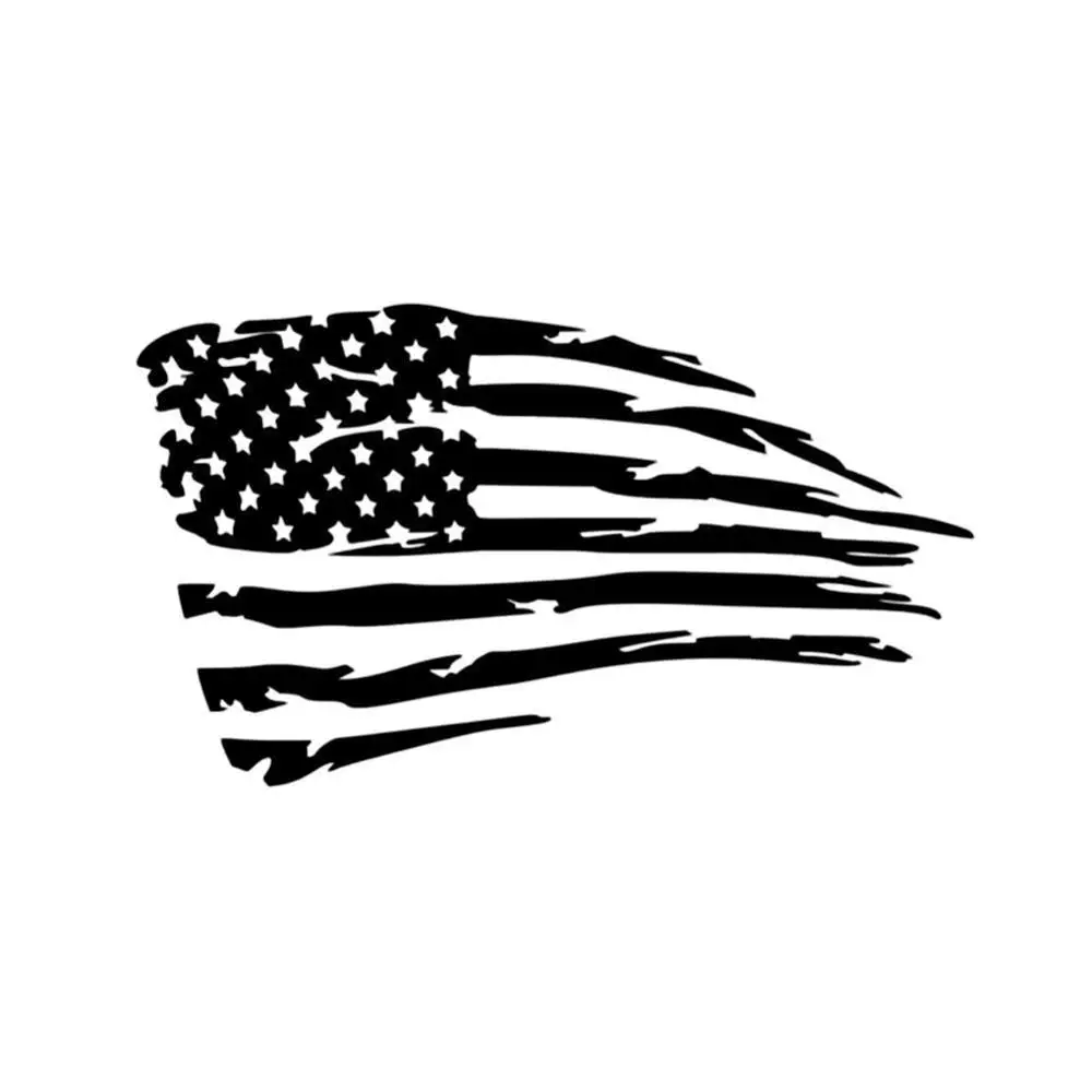

15CM * 8.7 CM American Flag Veteran Fashion Vinyl Car Sticker Decals Black / White Graphic Accessories