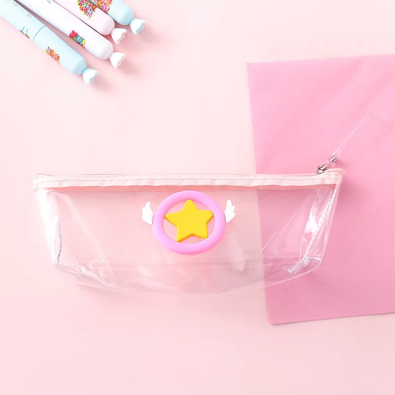 C Cardcaptor Sakura Sailor Moon Luna с кошкой для пишущих принадлежностей милый карандаш ручка Сумка Чехол Контейнер ПВХ прозрачный подарок девушке - Цвет: C