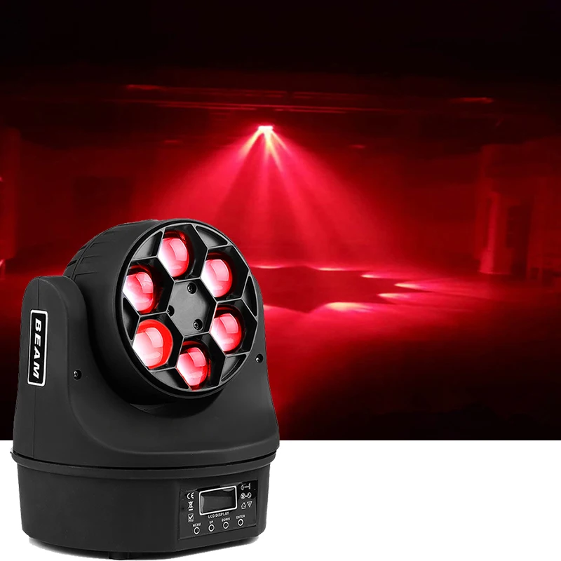 

6X15w RGBW 4IN1 Led Beam Moving Head Light DMX Control 6 Bee Eyes Wash Effects Stage Lighting Wonderful DJ Disco Party Lights